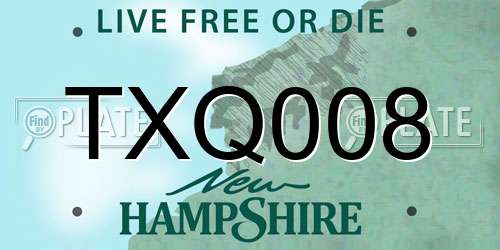 TXQ008 New Hampshire License Plate