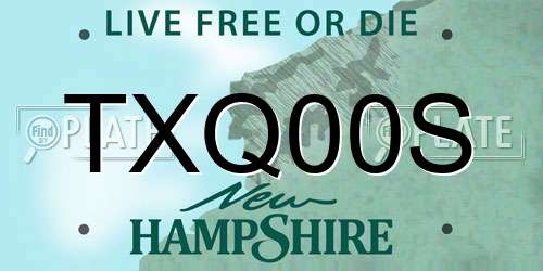 TXQ00S New Hampshire License Plate
