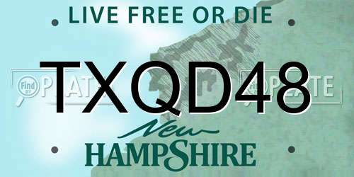 TXQD48 New Hampshire License Plate