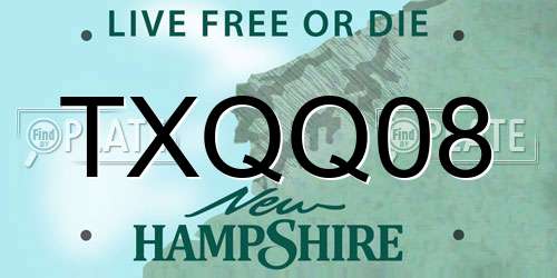 TXQQ08 New Hampshire License Plate