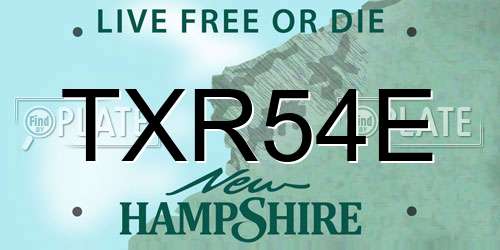 TXR54E New Hampshire License Plate