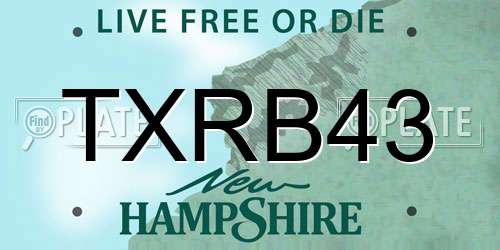TXRB43 New Hampshire License Plate
