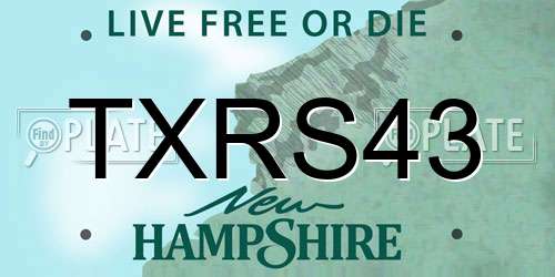 TXRS43 New Hampshire License Plate