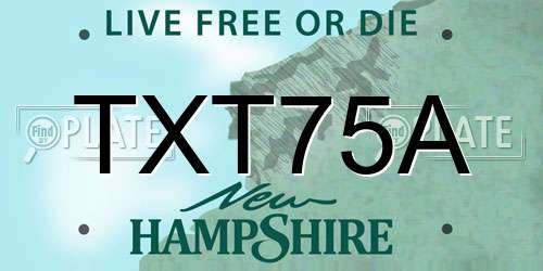 TXT75A New Hampshire License Plate