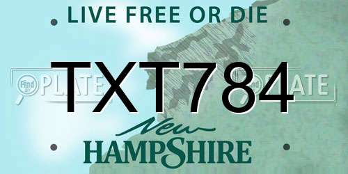 TXT784 New Hampshire License Plate
