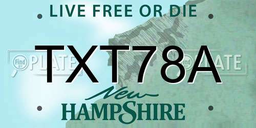 TXT78A New Hampshire License Plate