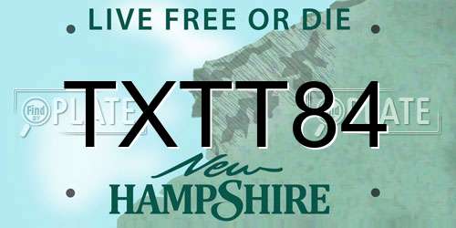 TXTT84 New Hampshire License Plate