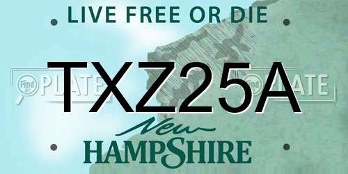 TXZ25A New Hampshire License Plate