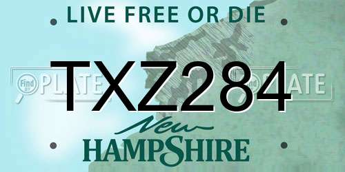 TXZ284 New Hampshire License Plate