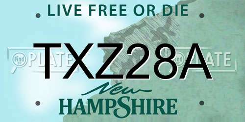 TXZ28A New Hampshire License Plate