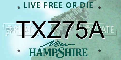 TXZ75A New Hampshire License Plate