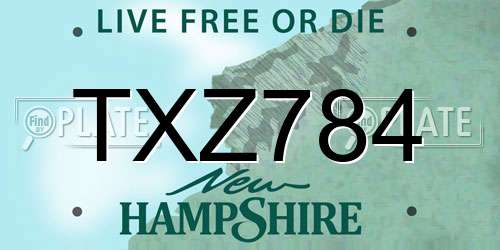 TXZ784 New Hampshire License Plate