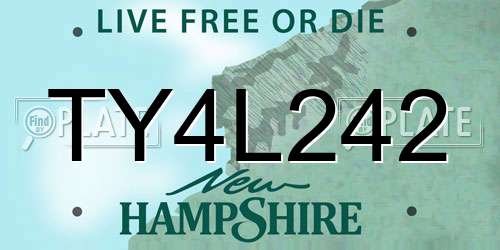 TY4L242 New Hampshire License Plate
