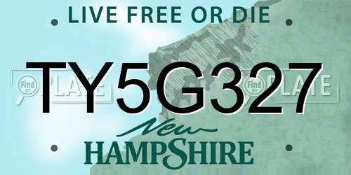 TY5G327 New Hampshire License Plate