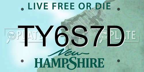 TY6S7D New Hampshire License Plate