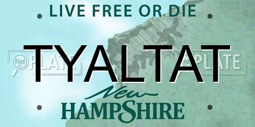TYALTAT New Hampshire License Plate