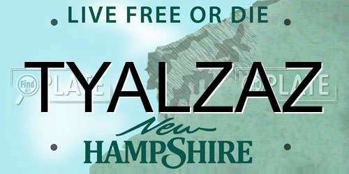 TYALZAZ New Hampshire License Plate