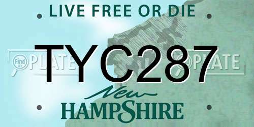 TYC287 New Hampshire License Plate