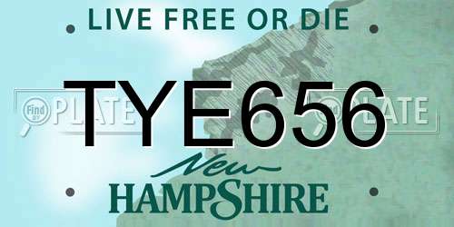 TYE656 New Hampshire License Plate