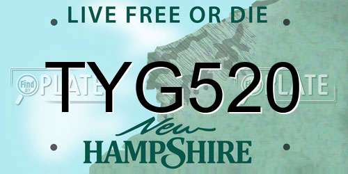 TYG520 New Hampshire License Plate