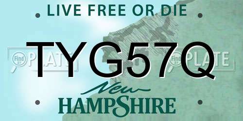 TYG57Q New Hampshire License Plate