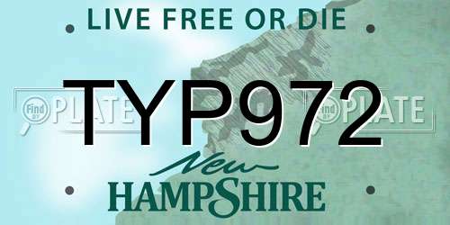 TYP972 New Hampshire License Plate