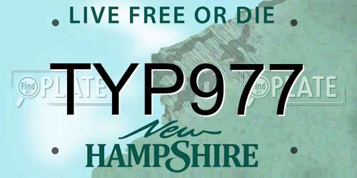 TYP977 New Hampshire License Plate