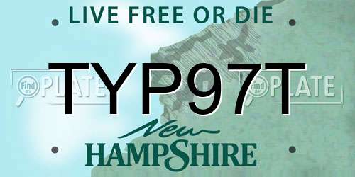 TYP97T New Hampshire License Plate