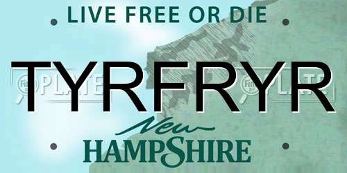 TYRFRYR New Hampshire License Plate
