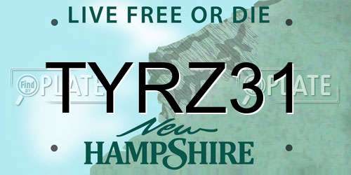TYRZ31 New Hampshire License Plate
