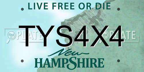 TYS4X4 New Hampshire License Plate