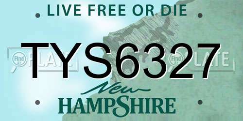TYS6327 New Hampshire License Plate