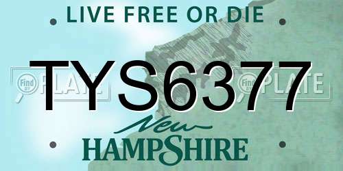 TYS6377 New Hampshire License Plate