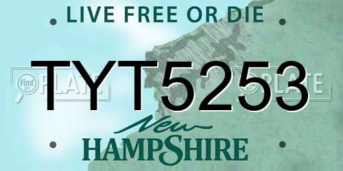 TYT5253 New Hampshire License Plate