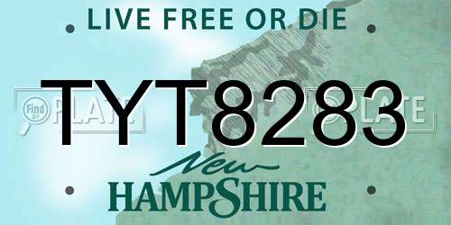 TYT8283 New Hampshire License Plate
