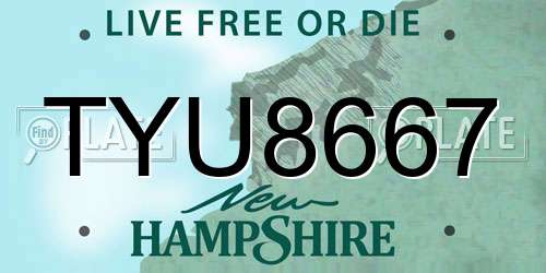 TYU8667 New Hampshire License Plate