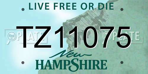 TZ11075 New Hampshire License Plate