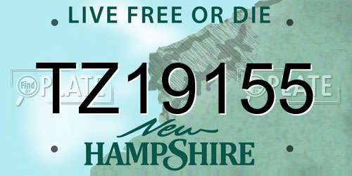 TZ19155 New Hampshire License Plate