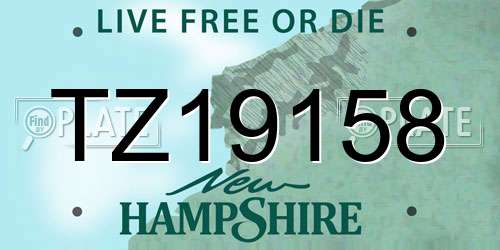 TZ19158 New Hampshire License Plate