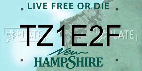 TZ1E2F New Hampshire License Plate