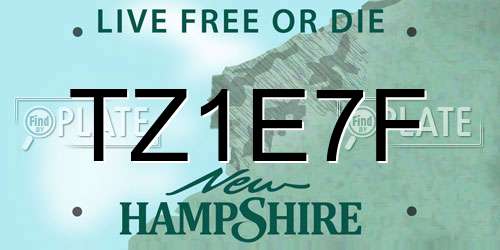 TZ1E7F New Hampshire License Plate