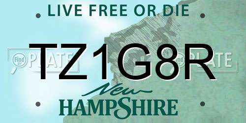 TZ1G8R New Hampshire License Plate