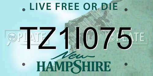 TZ1I075 New Hampshire License Plate