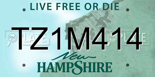 TZ1M414 New Hampshire License Plate