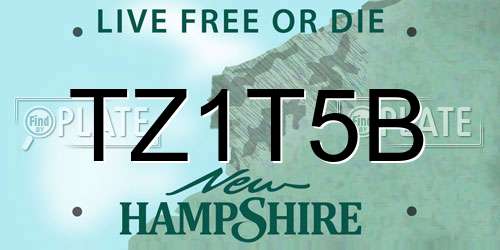 TZ1T5B New Hampshire License Plate