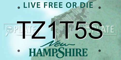 TZ1T5S New Hampshire License Plate