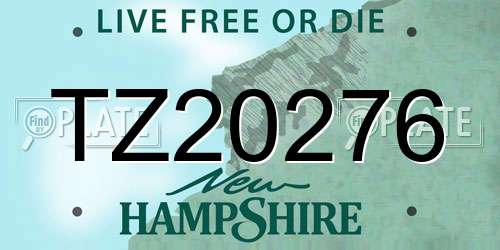 TZ20276 New Hampshire License Plate