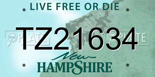TZ21634 New Hampshire License Plate