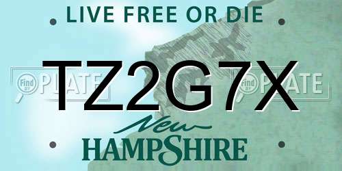 TZ2G7X New Hampshire License Plate