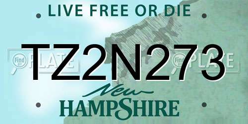 TZ2N273 New Hampshire License Plate